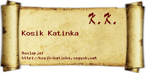 Kosik Katinka névjegykártya
